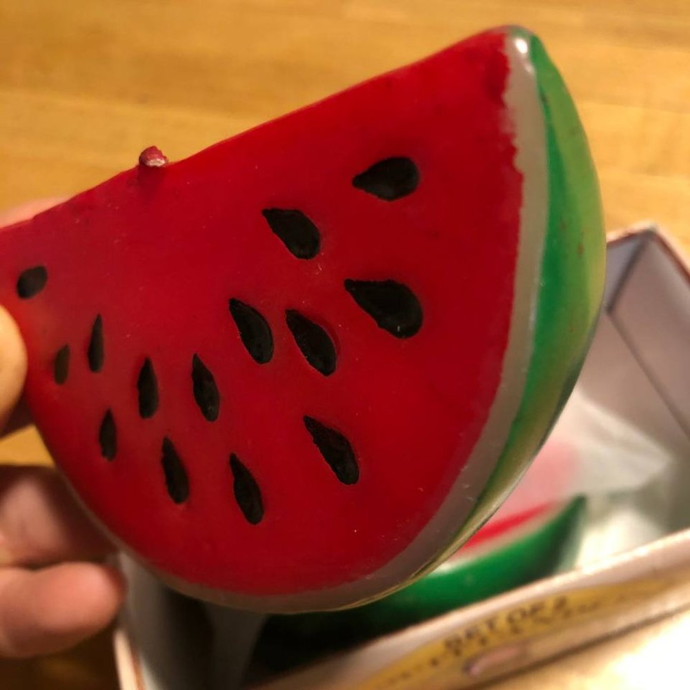Set of 2 Fruit Watermelon Candles New Design